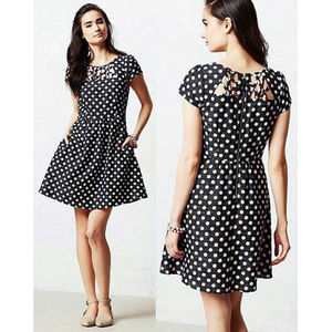 ANTHROPOLOGIE Maeve Nicola Polka Dot Cutout Dress